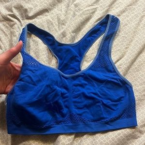 Deep blue mesh 80s style Hot Topic sports bra lounge athleisure